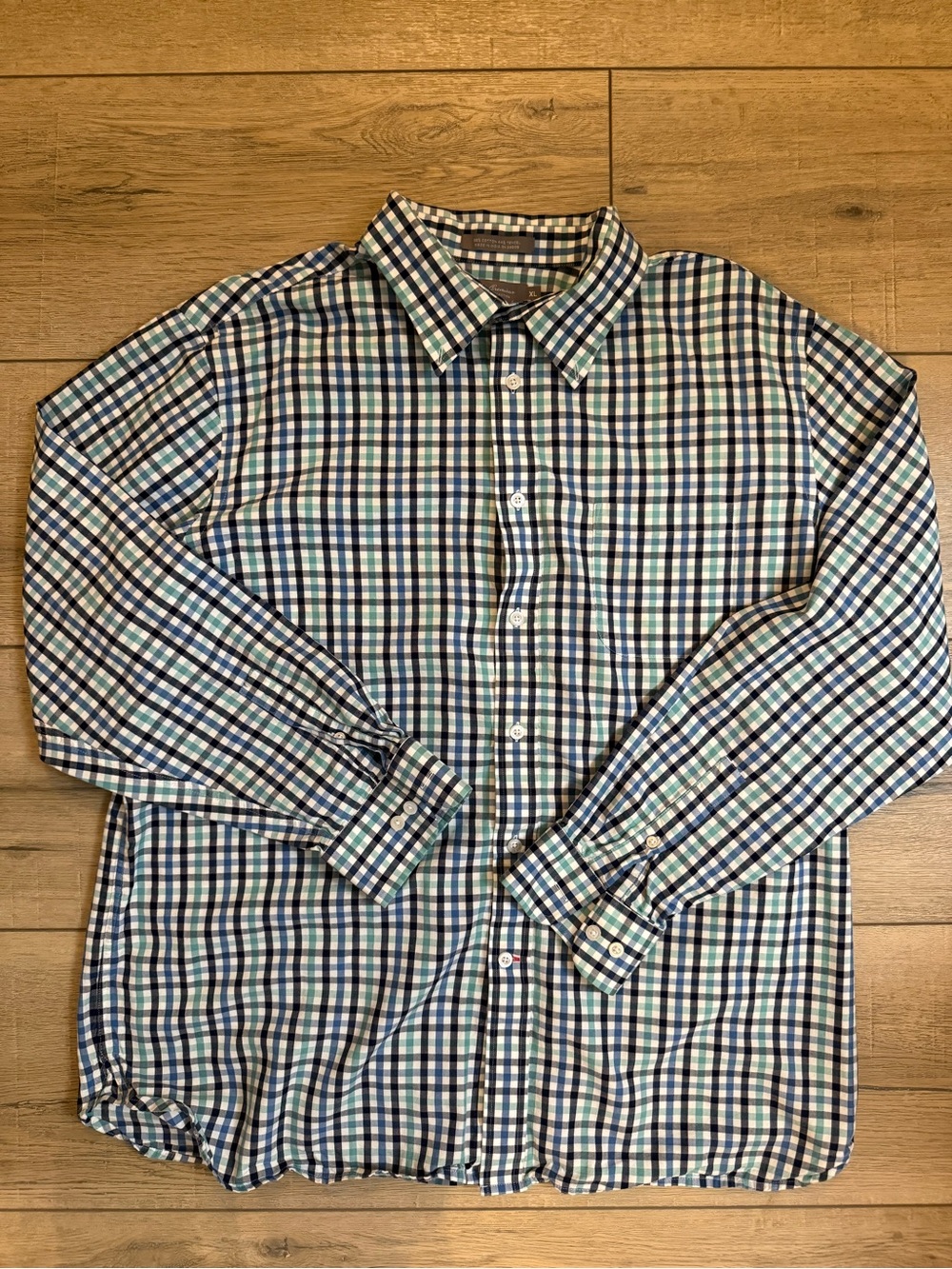 Daniel Cremieux Blue, Green & White Check Button-Down Shirt